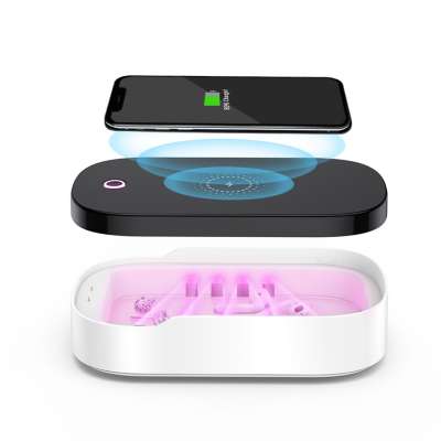 SCENTA Uv Sanitizer Box Smart Mobile Phone Sterilizer Charging Station 15W Qi Universal Wireless Chargers